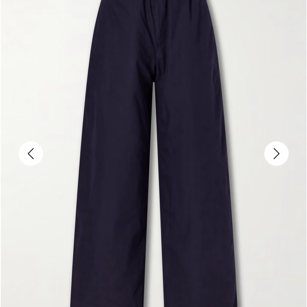 LESET Wide Leg High-Rise Pants in Navy